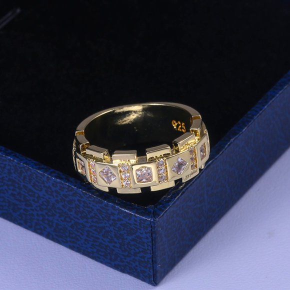 Latest Hot Tiny Zircon Stone Full Luxury Gold Ring for Women, INDN8243 - Picture 5 of 6